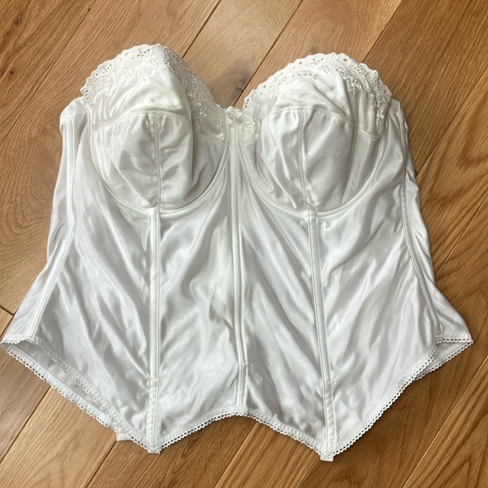 Goddess White Satin Corset Bra